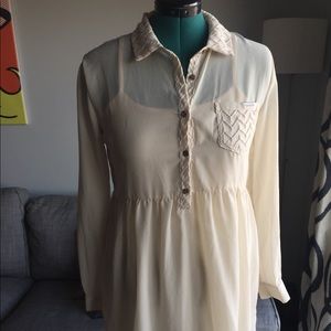 Volcom Cream Long-Sleeve Dress